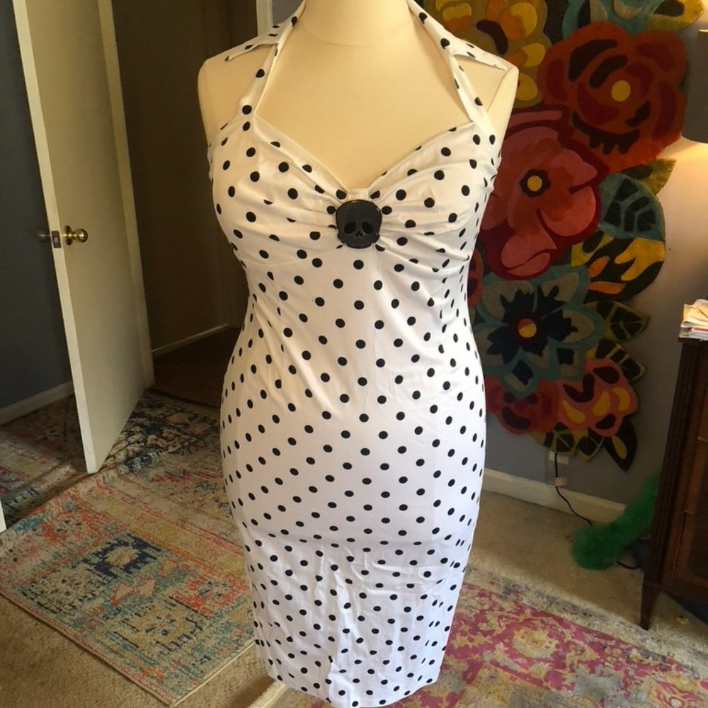 Deadly Dames polka dot wiggle dress
